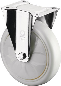 Bockrolle D.100mm Trgf.300kg Ku.Platte L138xB110mm Farbe Rl.weiß BS ROLLEN