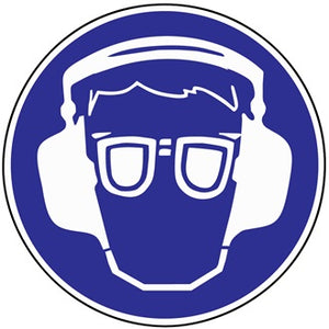 Schild Gehör-/Augenschutz benutzen D.200mm Kunststoff blau/weiß