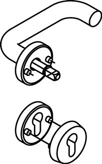 Halbgarnitur 111XAH22.130 VA XA 4-KT.8mm Schutzrosette HEWI