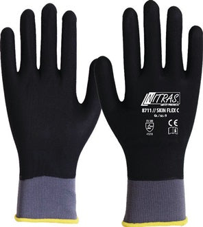 Handschuhe SKIN FLEX C Gr.8 grau/schwarz EN 388 II Strick m.Beschichtung NITRAS