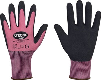 Handschuhe LADY FLEXTER Gr.6 pink/schwarz EN 420/EN 388 PSA II STRONGHAND