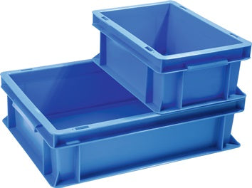 Transportbehälter L600xB400xH120mm blau PP Muschelgr.Seitenwände geschl.PROMAT