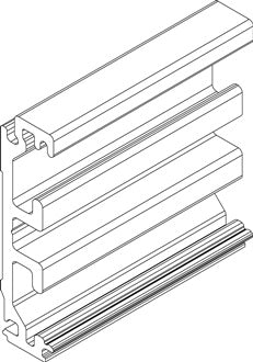 Zargenausgleichsprofil Wm.Alu.Edelstahl-Look L.2450mm Levolan 60/120 GEZE