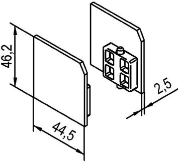 Abdeckkappenpaar Alu.VA Eff.elox.beids.B.44 5mm H.46 2mm HELM