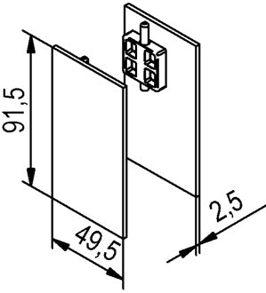 Abdeckkappenpaar Alu.VA Eff.elox.eins.B.49 5mm H.91 5mm HELM