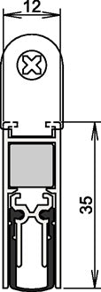 Türdichtung Doppeldicht® M-12/35 1-393 2-s.L.833mm Alu.silberf.HLT ATHMER