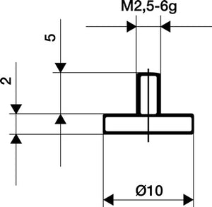 Messeins.D.20mm plan M2 5 STA z.Messuhren KÄFER