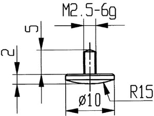 Messeins.D.10mm gewölbt R.15 M2 5 STA z.Messuhren KÄFER