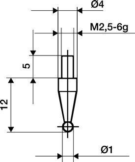 Messeins.D.1mm KGL M2 5 STA z.Messuhren KÄFER