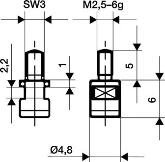 Messeins.D.4 8mm plan M2 5 HM z.Messuhren KÄFER
