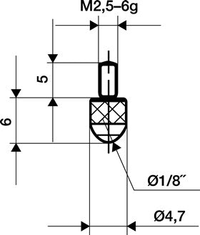 Messeins.L.6mm KGL M2 5 HM z.Messuhren KÄFER