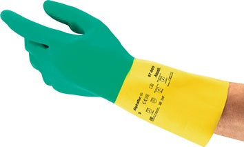 Chemiehandschuh AlphaTec® 87-900 Gr.8 5-9 grün/gelb EN 388 EN 374 EN 421
