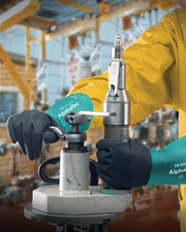 Chemiehandschuh Alpha-Tec 58-535W Gr.10 grün/grau EN 388 EN 374 EN 1149 Kat.III